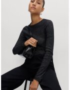 Marks  Spencer Bluza cu decolteu la baza gatului si aspect stralucitor - Negru stins