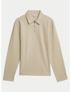 Marks  Spencer Bluza polo cu fenta cu fermoar - Maro nisip