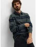 Marks  Spencer Bluza polo de bumbac cu dungi - Bleumarin/Verde sparanghel