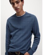 Marks  Spencer Bluza texturata de trening cu decolteu la baza gatului - Albastru indigo