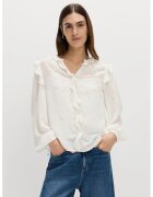 Marks  Spencer Bluza vaporoasa cu volane - Alb murdar