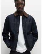 Marks  Spencer Jacheta din denim cu guler clasic contrastant - Bleumarin