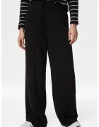 Marks  Spencer Pantaloni ampli cu talie inalta - Negru