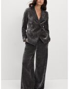 Marks  Spencer Pantaloni cu croiala ampla de catifea - Gri inchis