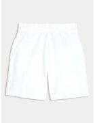 Marks  Spencer Pantaloni scurti din amestec de in cu talie elastica - Alb