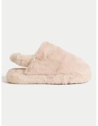 Marks  Spencer Papuci de casa slingback din blana sintetica - Piersica