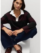 Marks  Spencer Pulover polo cu dungi - Negru/Violet pruna
