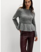 Marks  Spencer Pulover slim fit cu peplum - Gri melange