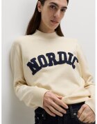 Marks  Spencer Pulover tricotat fin din amestec de lana cu guler scurt - Alb fildes/Negru stins
