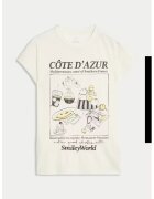 Marks  Spencer Tricou din amestec de bumbac cu imprimeu - Gri antracit/Crem