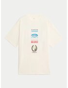 Marks  Spencer Tricou supradimensionat cu imprimeu grafic pe partea din spate - Crem