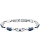 Maserati Brățară ajustabilă - inox - ceramică - argintie - albastră - 18x3