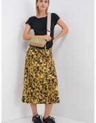 Max&Co. Fusta cu animal print - Negru/Galben mustar