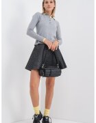 Max&Co. Fusta mini evazata Slogan - Negru melange