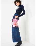 Max&Co. Pantaloni evazati cu teminatii ajustabile la glezna Tremiti - Alb/Albastru ultramarin/Roz