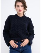 Max&Co. Pulover din amsetec de lana cu decolteu in V - Albastru ultramarin