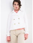Max&Co. Trenci crop cu maneci detasabile - Alb