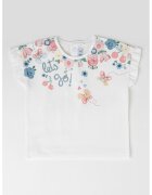 Mayoral Tricou cu imprimeu si maneci cu volane - Alb/Roz prafuit