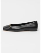 Michael Kors Balerini de piele cu varf patrat - Negru