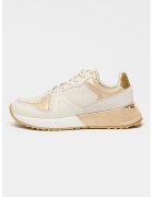 Michael Kors Pantofi sport cu accente stralucitoare Jaime - Alb murdar/Roz prafuit
