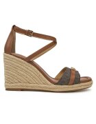 Michael Kors Sandale dama - Mandy Wedge - piele naturala - maro