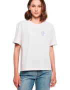 Mister tee Tricou de bumbac cu imprimeu pe spate - Alb/Lila