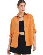 Mixray Camasa cu maneca lunga - buzunar - portocalie - textil