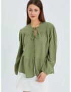 Mixray Camasa dama - bluza cu maneca lunga - croiala relaxata - verde salvie - textil