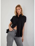 Mixray Camasa dama - camasa cu maneca scurta supradimensionata - negru - textil