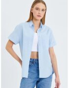 Mixray Camasa dama - camasa poplin Slim Fit - albastru deschis - textil