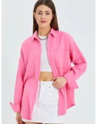 Mixray Camasa dama - supradimensionata - roz aprins - textil