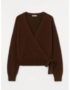 Mixray Cardigan - cu decolteu in V - maro - tricot -