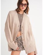 Mixray Cardigan - tricotat - guler in V - cu nasturi - bej natural -