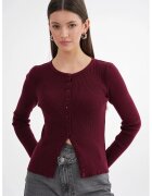 Mixray Cardigan tricotat - Slim fit - Nasturi - Visiniu