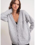 Mixray Cardigan tricotat - supradimensionat - decolteu in V - gri -