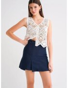 Mixray Fusta mini albastru marin - textil - cu slit