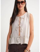 Mixray Maiou dama - volane - nod in fata - natural - textil