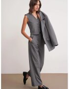 Mixray Pantaloni dama - Palazzo plisati - cu buzunare - gri inchis - textil