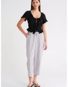 Mixray Pantaloni dama - Salwar Fit - snur - gri - textil
