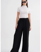 Mixray Pantaloni dama - talie inalta - textil - negru - muselina texturata
