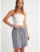 Mixray Pantaloni scurti dama - mini din bumbac - talie inalta - gri ardezie