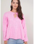 Mixray Pulover dama - pulover lejer tricotat - roz pudrat - One Size