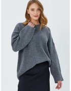 Mixray Pulover dama - supradimensionat - gri inchis - textil -