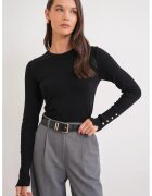 Mixray Pulover dama tricotat - Negru