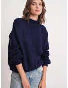 Mixray Pulover gros tricotat - Relaxed Fit - albastru marin - tricot -