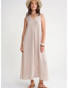 Mixray Rochie Maxi - decolteu in V - Stone Natural - textil