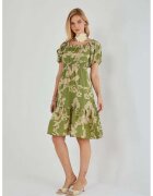 Mixray Rochie midi - HiCCUP - florala - verde - textil