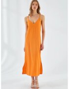 Mixray Rochie Midi - Portocalie - Textil