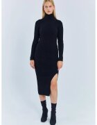 Mixray Rochie - Rochie tricotata midi - guler inalt - negru - tricot