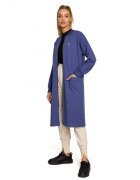 MOE Blazer de dama Cu fermoar - Bumbac - Elastan - Albastru - Albastru